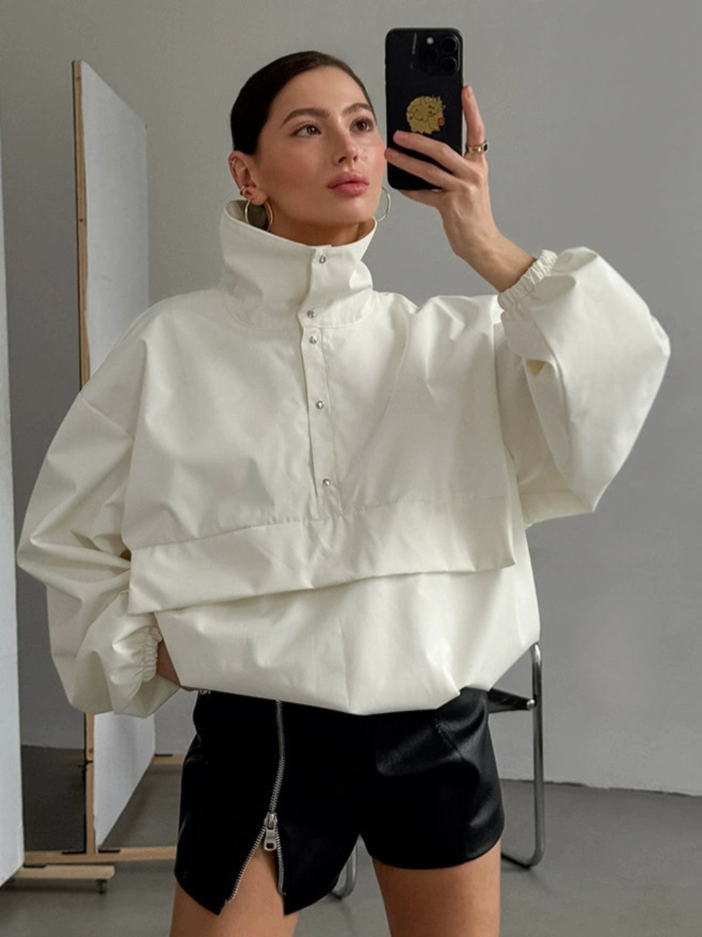 Forever 21 Apricot Workwear Trench Pullover Loose Slim